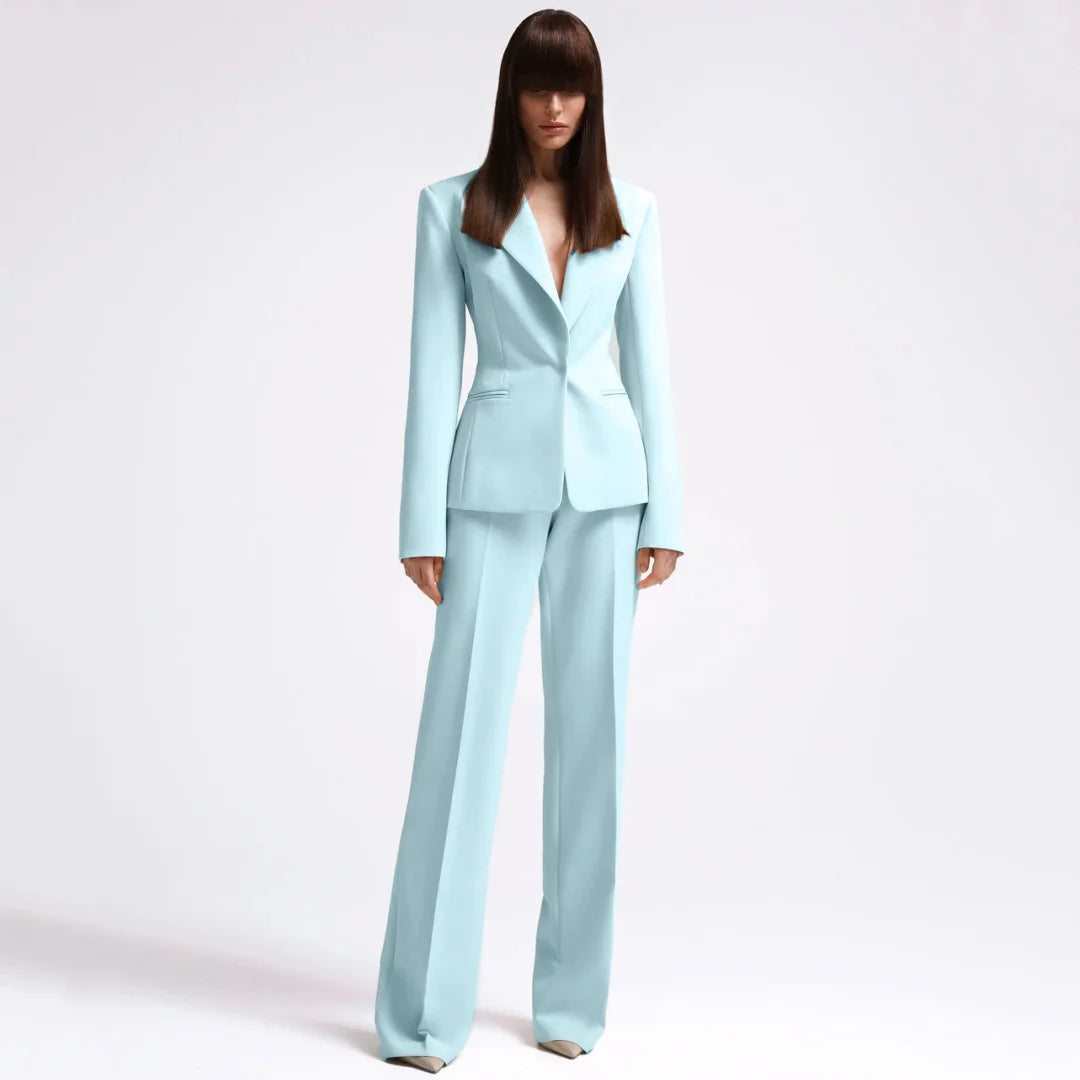 Costume 2 pièces rouge avec revers pour femmes, bouton unique, pour fête de mariage, travail d'affaires, trajet quotidien, Shopping décontracté, Blazer et pantalon