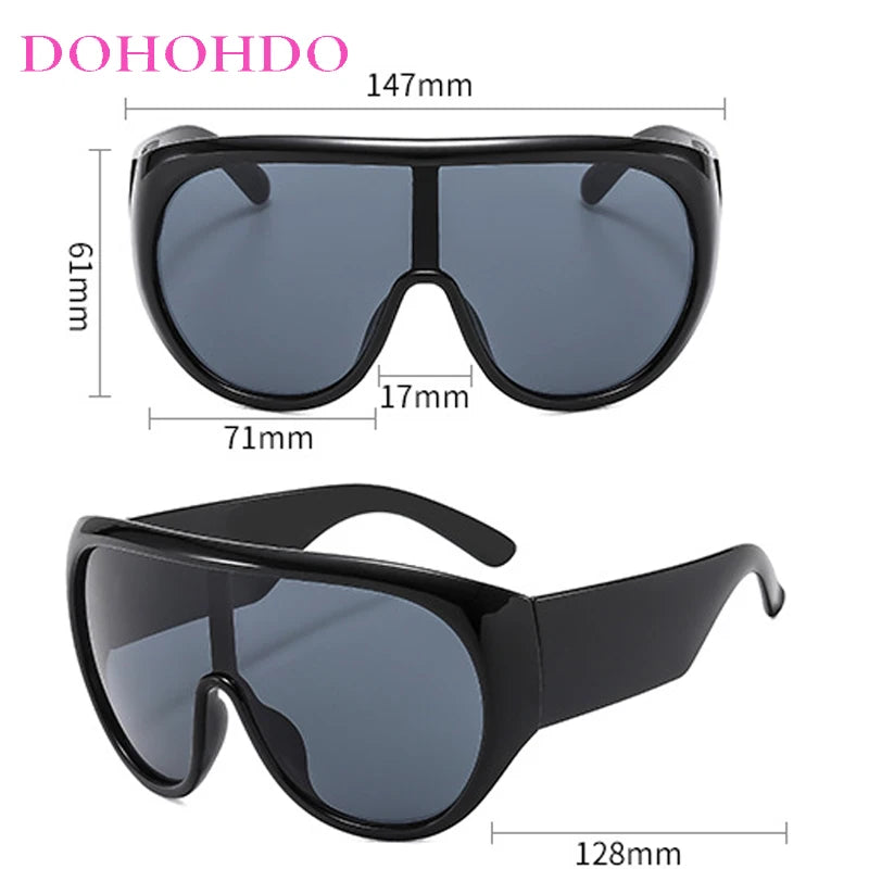 Lunettes de soleil de luxe pour femmes et hommes, surdimensionnées, pilote intégré, pour la conduite et les voyages, UV400