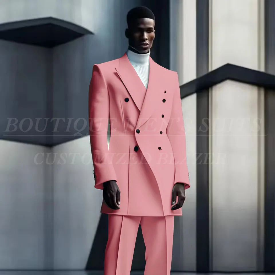 Costumes de conception de mode pour hommes, manteau long à double boutonnage, pantalon, smokings de mariage pour marié, blazer de fête, Rh, costume masculin, zones me, 2 pièces