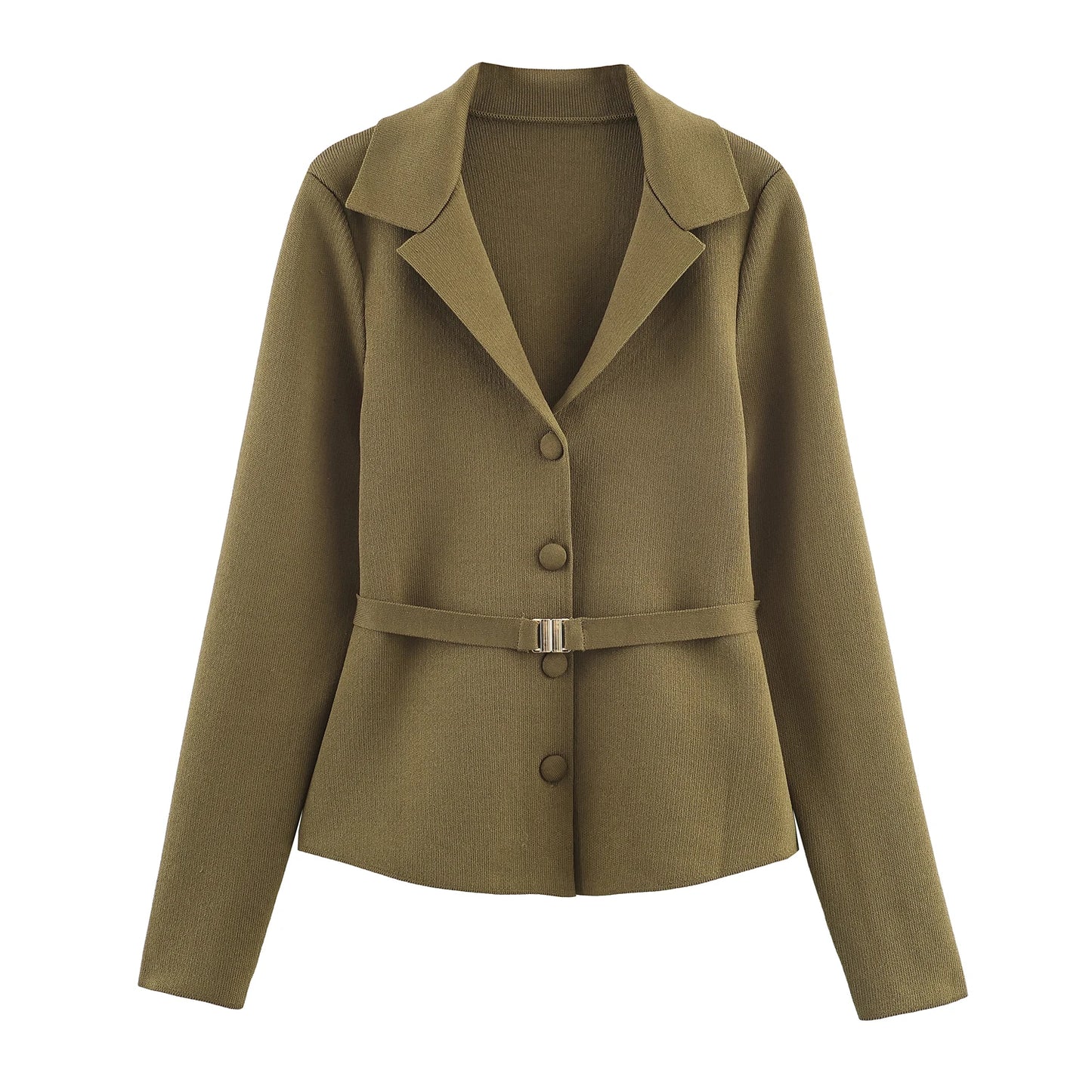 KONDALA décontracté Chic vert femmes tricot costumes à manches longues col en V mince Cardigans gaine fendue Midi jupes mode 2025 ensembles Vintage