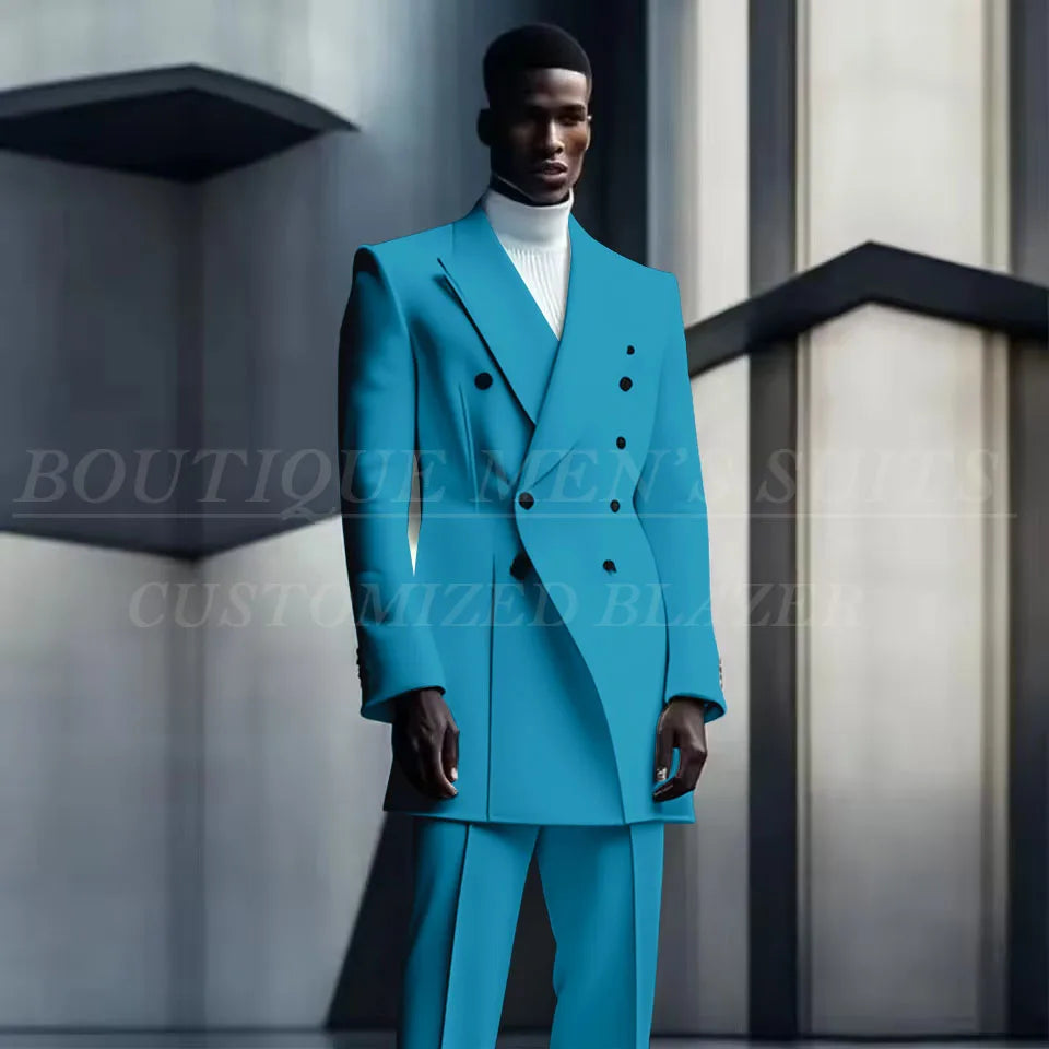 Costumes de conception de mode pour hommes, manteau long à double boutonnage, pantalon, smokings de mariage pour marié, blazer de fête, Rh, costume masculin, zones me, 2 pièces