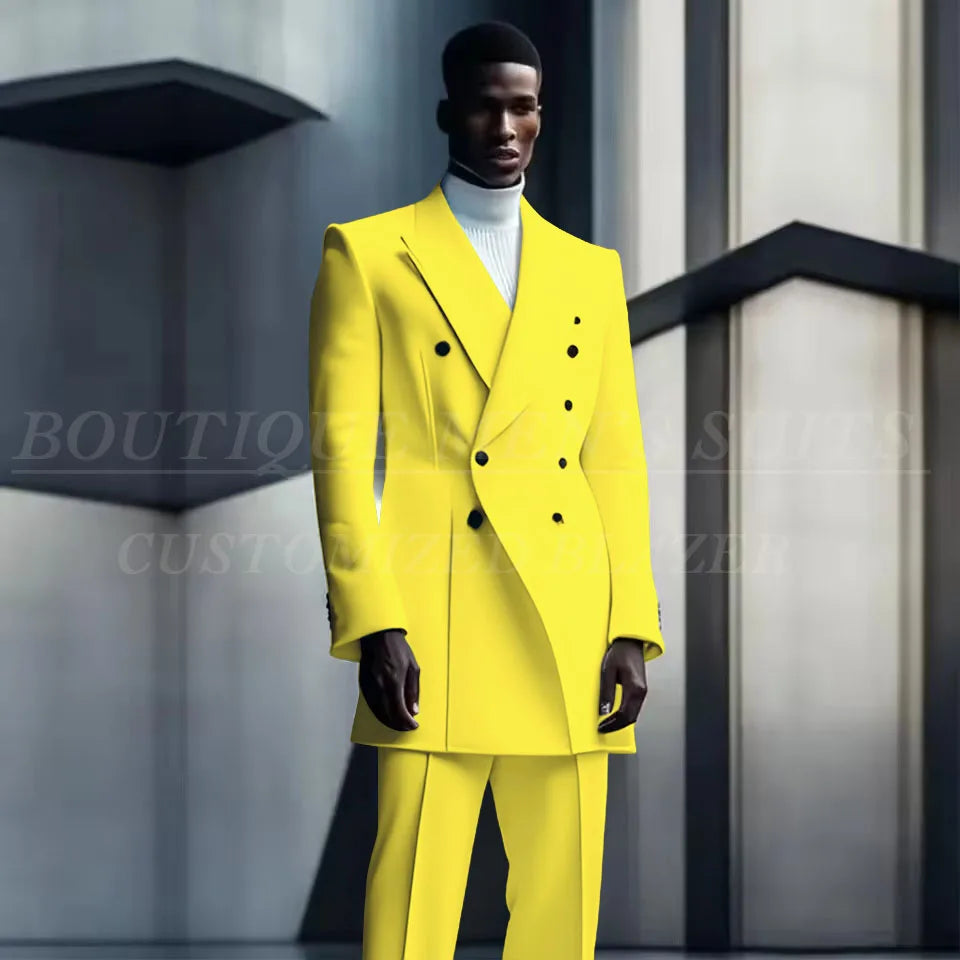 Costumes de conception de mode pour hommes, manteau long à double boutonnage, pantalon, smokings de mariage pour marié, blazer de fête, Rh, costume masculin, zones me, 2 pièces