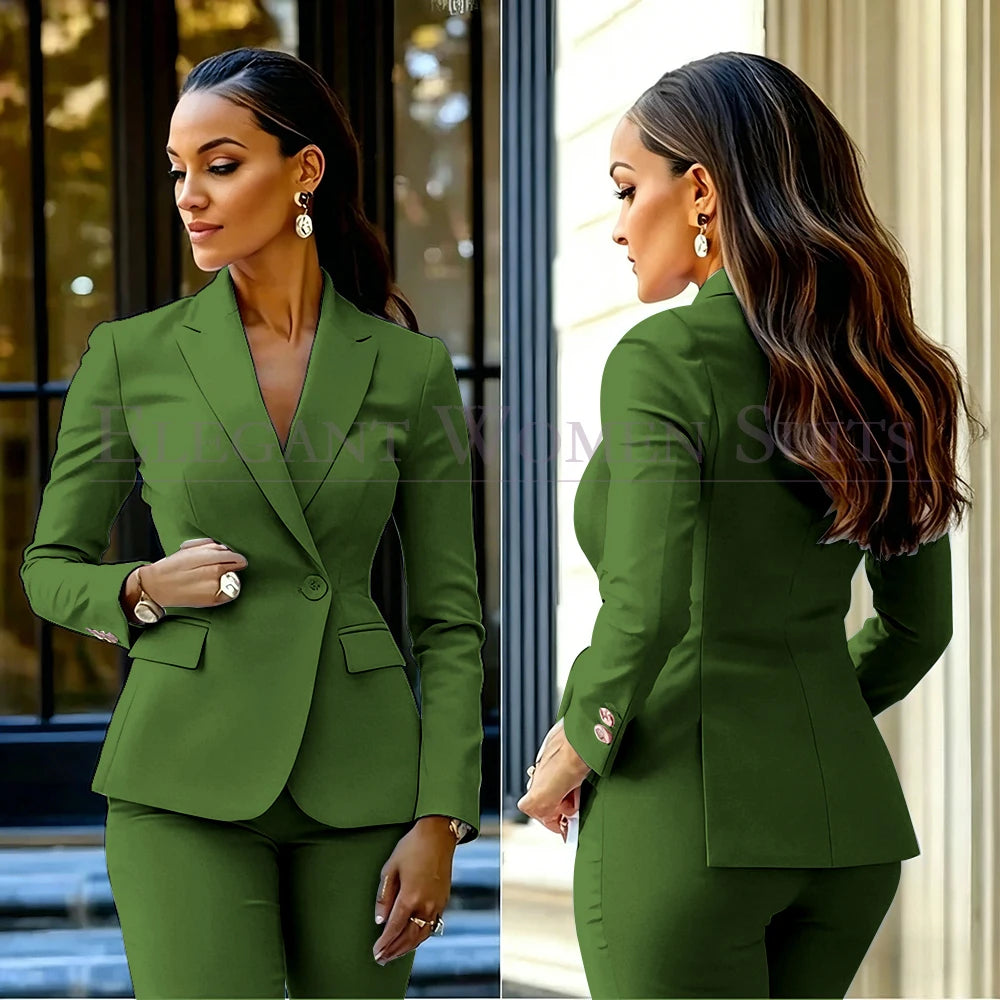 Costumes pour femmes roses, 2 pièces, veste et pantalon, vêtements féminins de luxe, double boutonnage, fente arrière, tenues, costumes