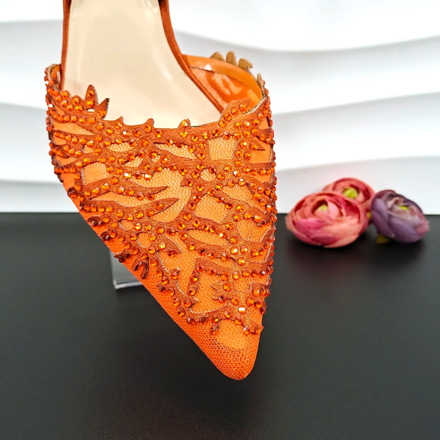 QSGDavid-Chaussures et sac en biscuits orange pour dames, décoration de lieux, creux avec le même document, belle fête, petit