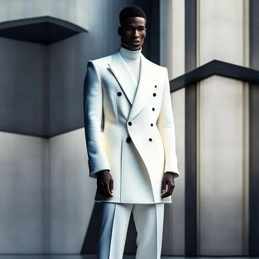 Costumes de conception de mode pour hommes, manteau long à double boutonnage, pantalon, smokings de mariage pour marié, blazer de fête, Rh, costume masculin, zones me, 2 pièces