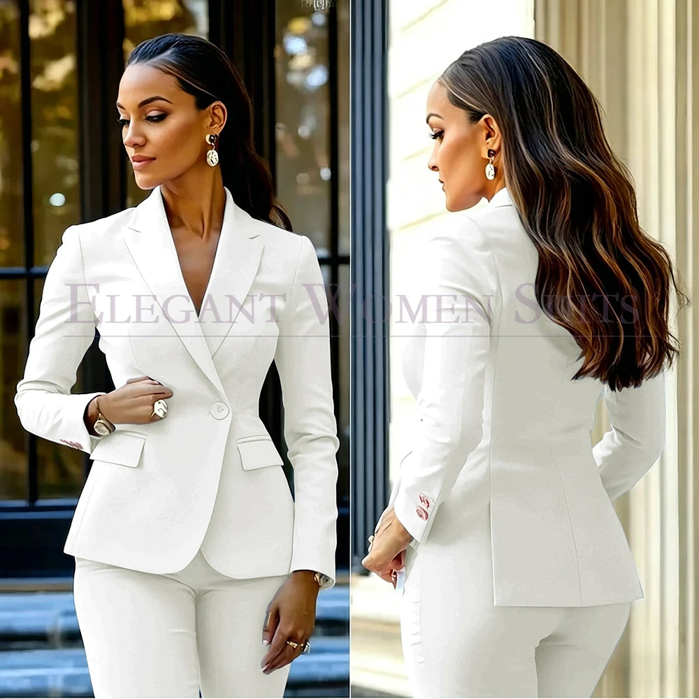 Costumes pour femmes roses, 2 pièces, veste et pantalon, vêtements féminins de luxe, double boutonnage, fente arrière, tenues, costumes