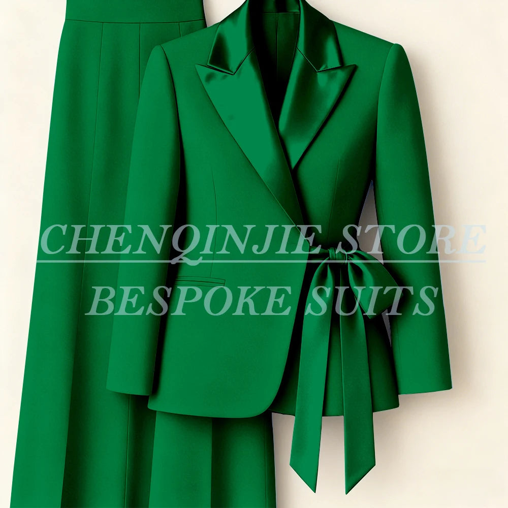 Costumes pour femmes personnalisés Blazer mode pic revers maigre bureau dame tenues formelle femme 2 pièces veste pantalon ensembles complets