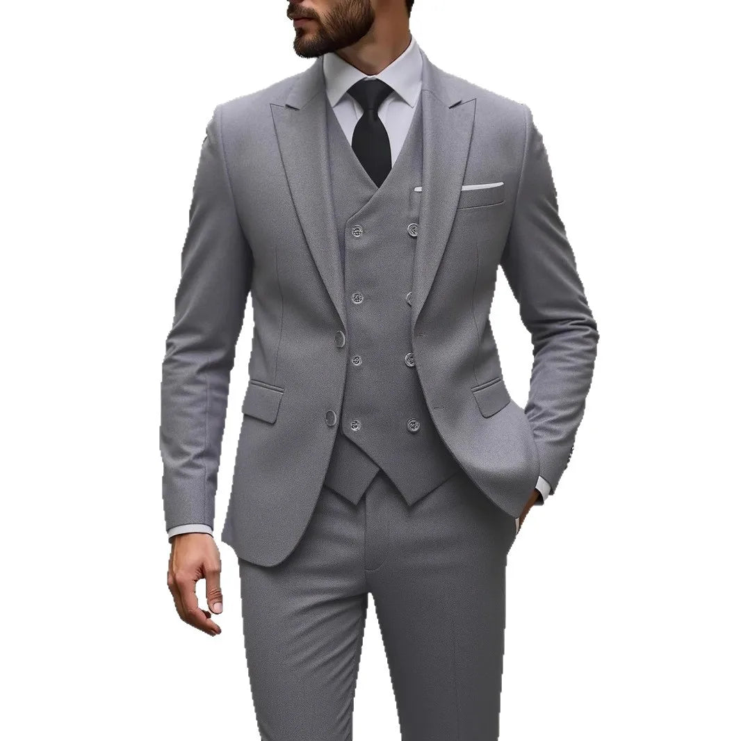 Tuxedos de mariage classique coupe ajustée marié pour hommes 3 pièces costume de garçons d'honneur hommes d'affaires formels costumes (veste + gilet + pantalon)