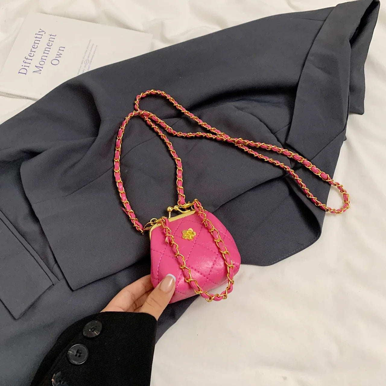 Mini sac à bandoulière pour femme, sac à main de luxe, porte-monnaie JOinitiated, sac à rouge à lèvres à clip mignon, sac Hobo pour femme, super designer