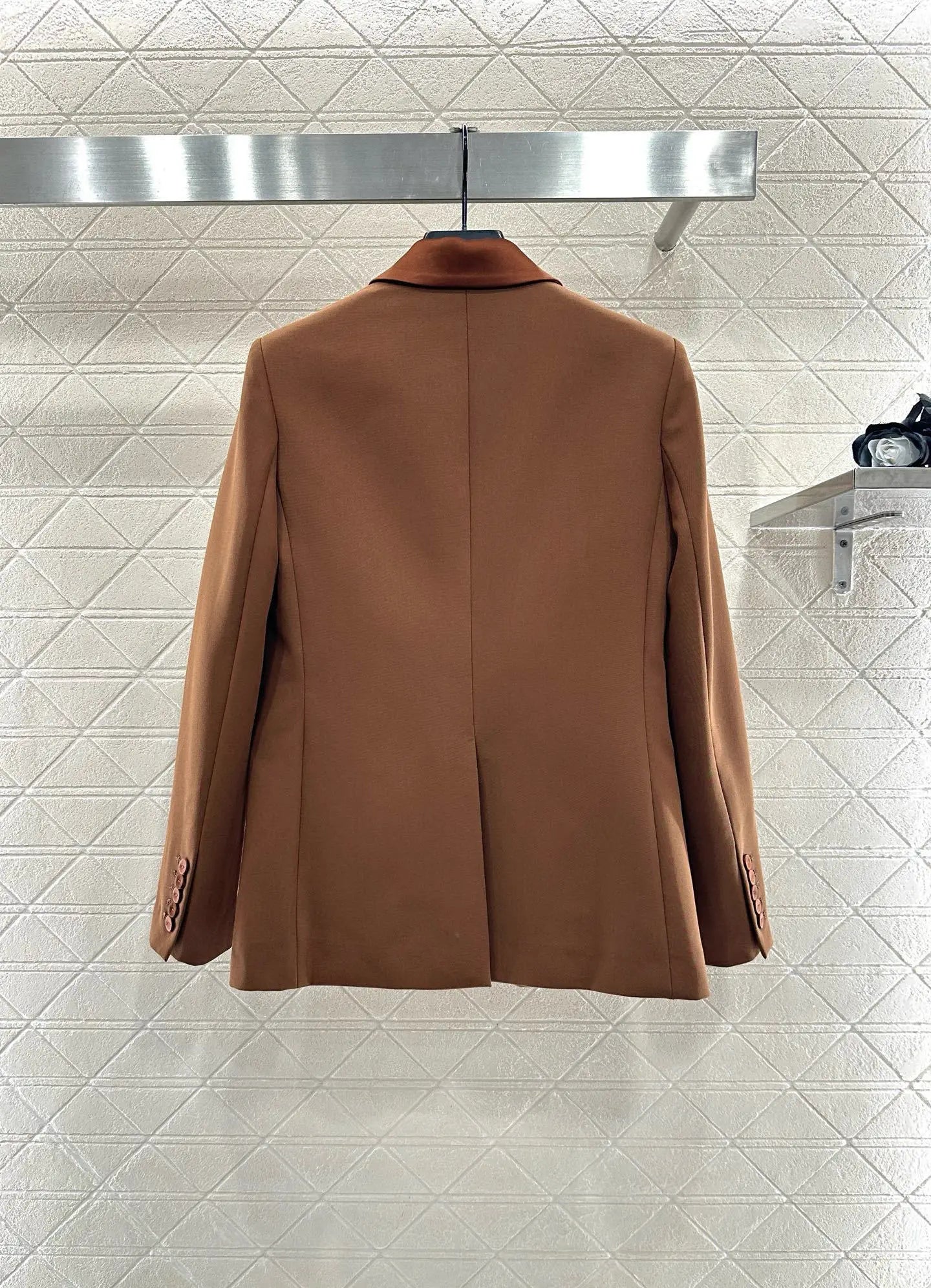 Veste de costume à simple boutonnage, col contrasté, manches longues, taille haute, pantalon ample à jambes droites, nouveau costume pour femmes