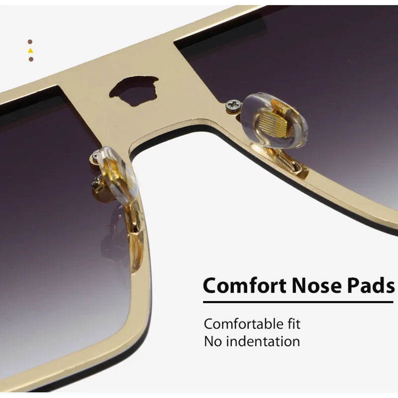 Nouvelles lunettes de soleil élégantes avec montures surdimensionnées, design métallique tendance, parfaites pour les spectacles de mode et un style de rue cool.