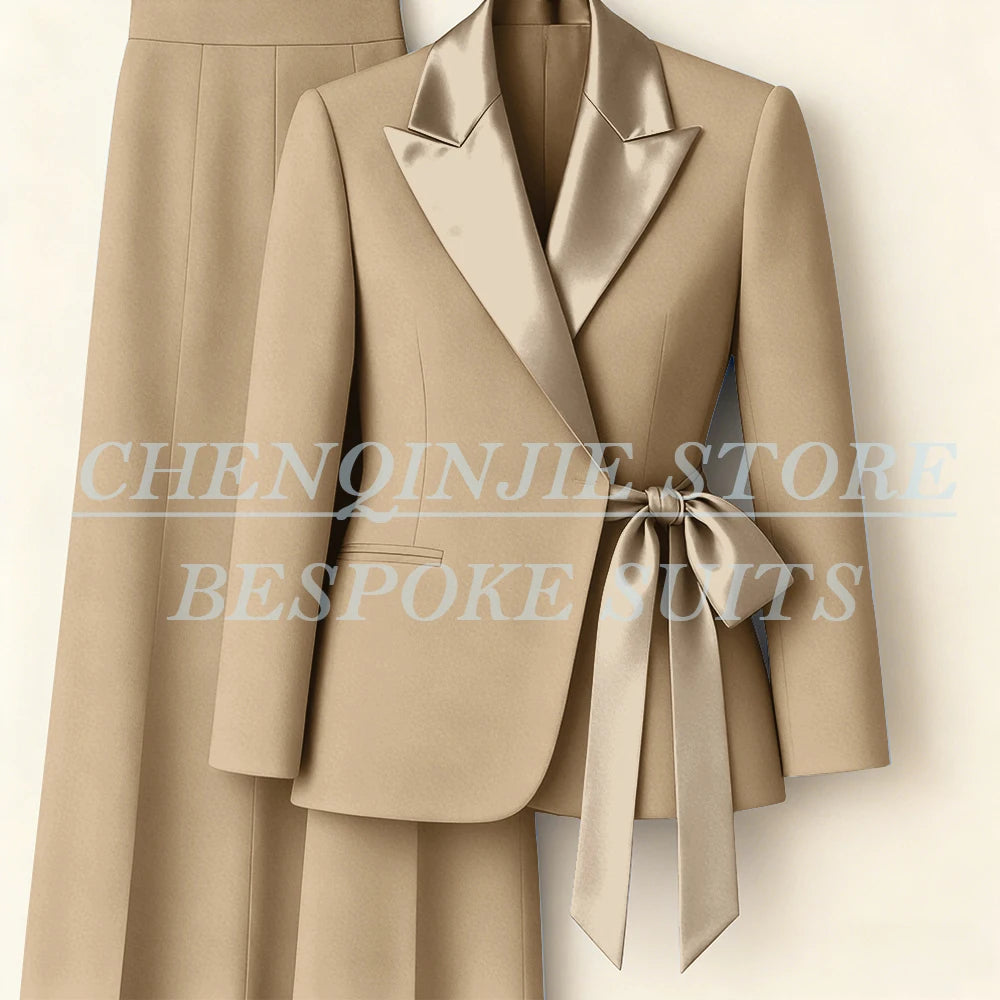 Costumes pour femmes personnalisés Blazer mode pic revers maigre bureau dame tenues formelle femme 2 pièces veste pantalon ensembles complets