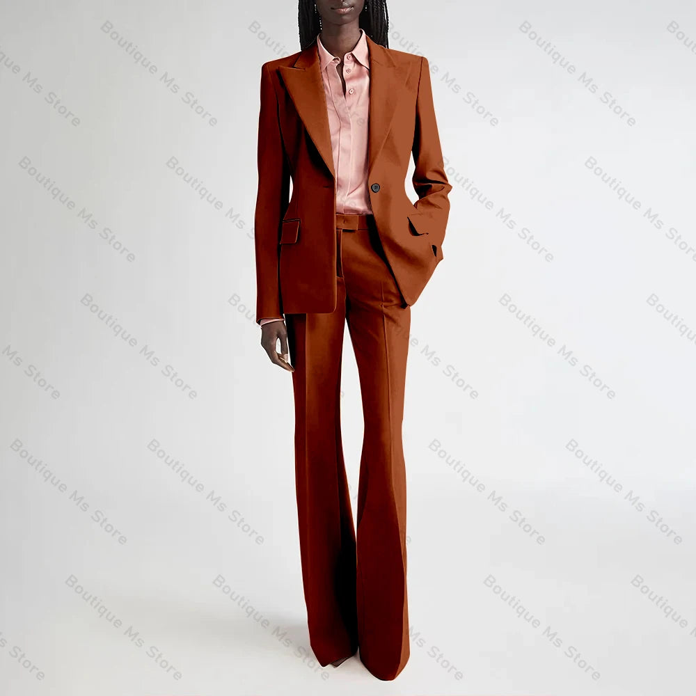 Costume de soirée formel rose pour femmes, ensemble deux pièces (Blazer + pantalon), bouton unique cranté, pour le bureau, quotidien, nouvelle collection