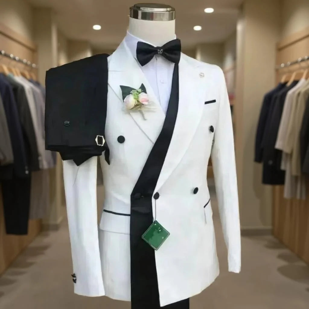 Costumes formels à Double boutonnage pour hommes, Blazer de bal d'affaires avec pantalon, smoking de marié de mariage, veste de costume personnalisée 2 pièces