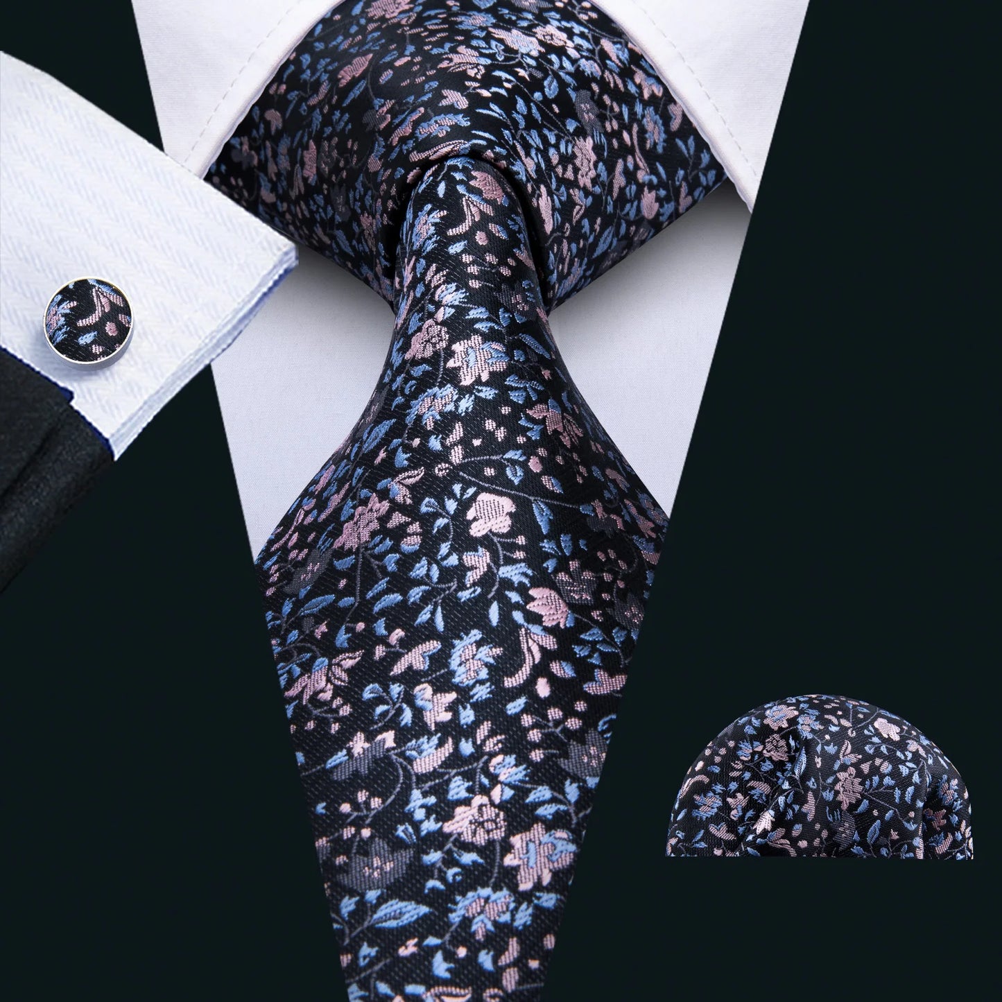 Hommes cravate or bleu marine rayé soie cravate Barry.Wang 3.4 "Jacquard fête mariage tissé créateurs de mode cravate pour hommes d'affaires