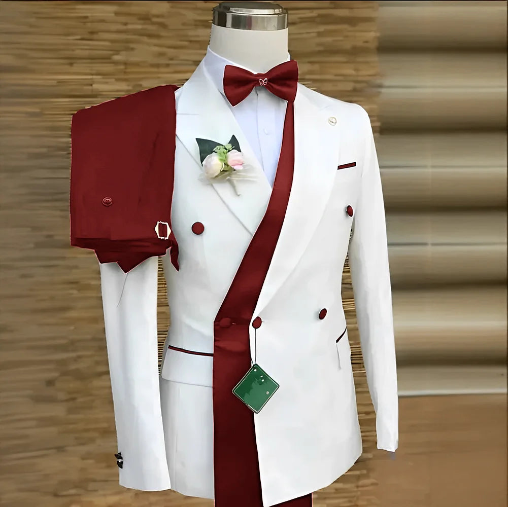 Costumes formels à Double boutonnage pour hommes, Blazer de bal d'affaires avec pantalon, smoking de marié de mariage, veste de costume personnalisée 2 pièces