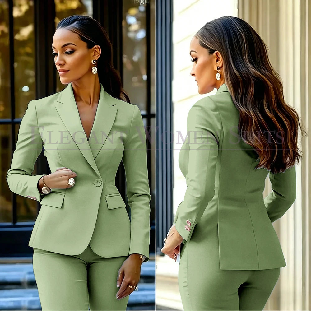 Costumes pour femmes roses, 2 pièces, veste et pantalon, vêtements féminins de luxe, double boutonnage, fente arrière, tenues, costumes
