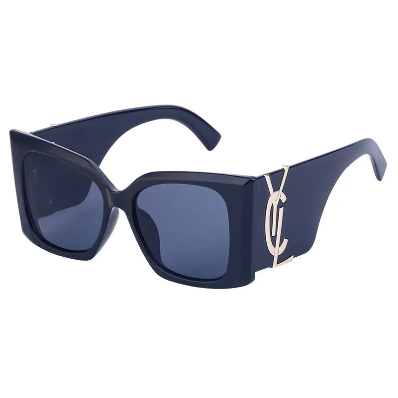 Lunettes de soleil carrées dorées rétro pour femmes, lunettes dégradées, grand cadre, nouvelle mode, lunettes de soleil respirantes œil de chat, luxe