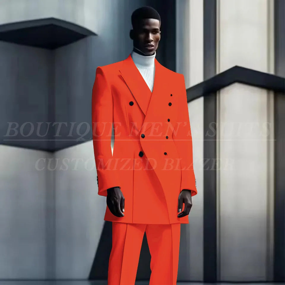 Costumes de conception de mode pour hommes, manteau long à double boutonnage, pantalon, smokings de mariage pour marié, blazer de fête, Rh, costume masculin, zones me, 2 pièces