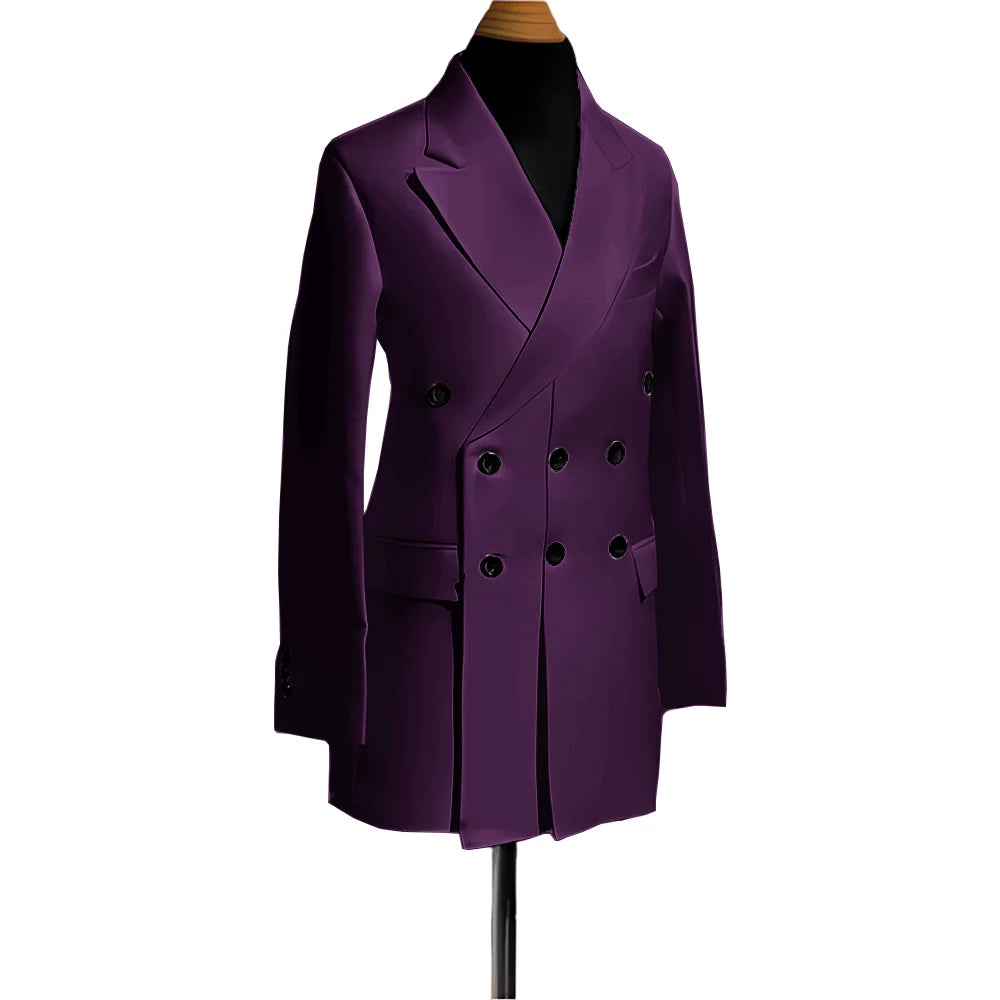 Blazer pour hommes, veste simple de smoking de mariage, vêtements à la mode, Design à Double boutonnage, plusieurs couleurs personnalisées, costume pour hommes