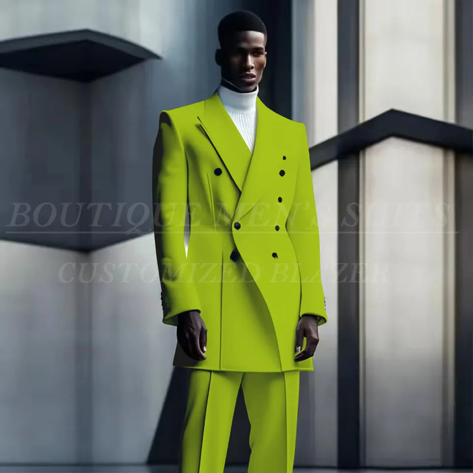 Costumes de conception de mode pour hommes, manteau long à double boutonnage, pantalon, smokings de mariage pour marié, blazer de fête, Rh, costume masculin, zones me, 2 pièces