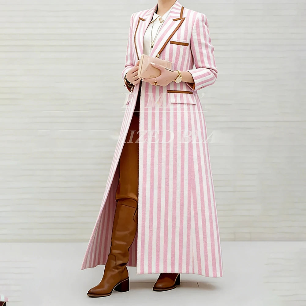Blazer élégant pour femme, veste longue formelle à revers pointus, vêtement de bureau tendance, tenue féminine 1 pièce