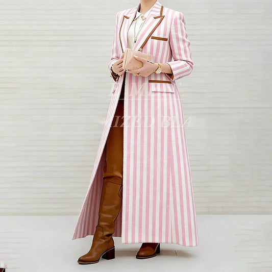Blazer élégant pour femme, veste longue formelle à revers pointus, vêtement de bureau tendance, tenue féminine 1 pièce