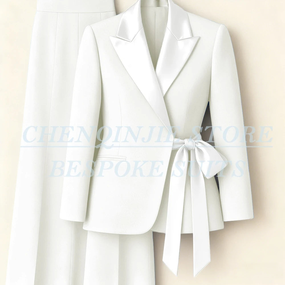 Costumes pour femmes personnalisés Blazer mode pic revers maigre bureau dame tenues formelle femme 2 pièces veste pantalon ensembles complets