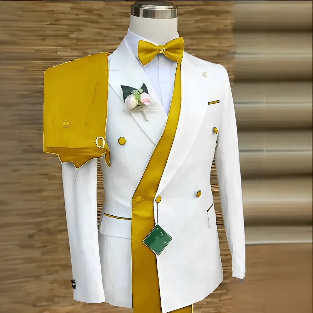 Costumes formels à Double boutonnage pour hommes, Blazer de bal d'affaires avec pantalon, smoking de marié de mariage, veste de costume personnalisée 2 pièces