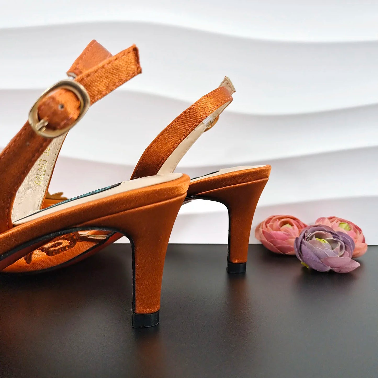 QSGDavid-Chaussures et sac en biscuits orange pour dames, décoration de lieux, creux avec le même document, belle fête, petit