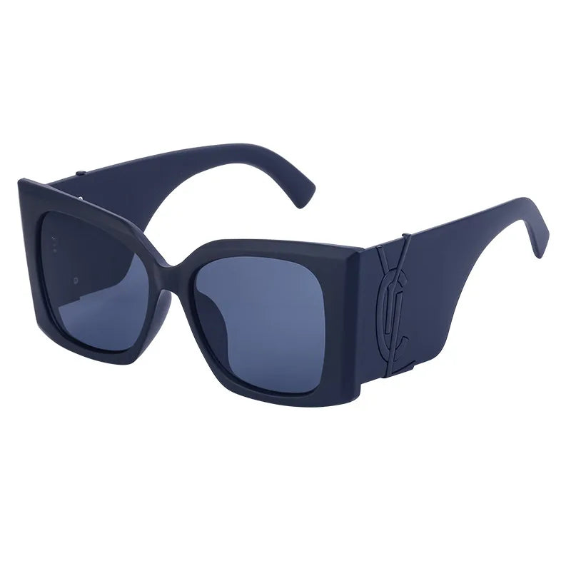 Lunettes de soleil carrées dorées rétro pour femmes, lunettes dégradées, grand cadre, nouvelle mode, lunettes de soleil respirantes œil de chat, luxe
