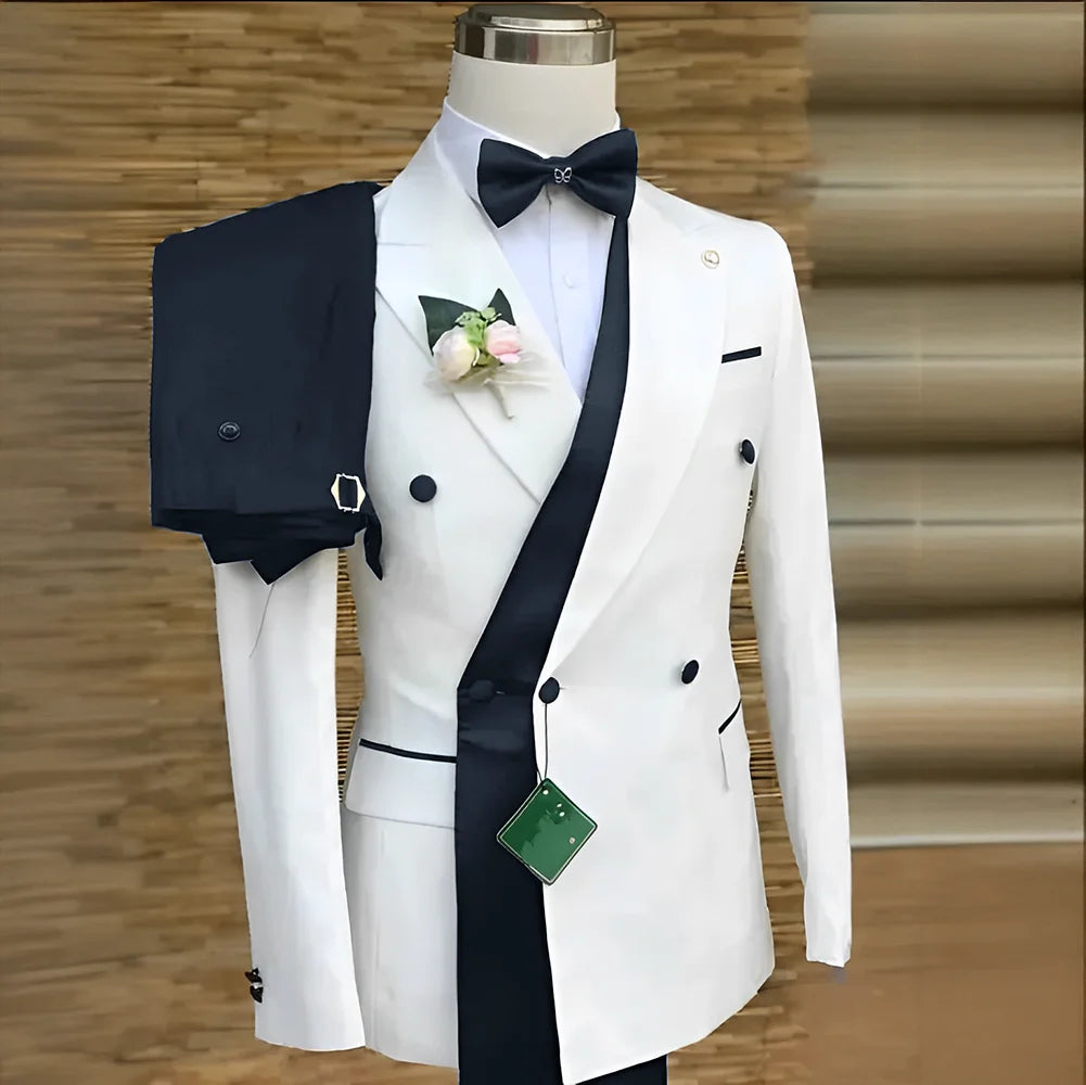 Costumes formels à Double boutonnage pour hommes, Blazer de bal d'affaires avec pantalon, smoking de marié de mariage, veste de costume personnalisée 2 pièces