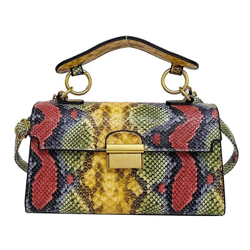 Sac à main polyvalent de luxe léger à texture haut de gamme, imprimé serpent, design de niche, sac à bandoulière, sac porté épaule, sac sous le bras