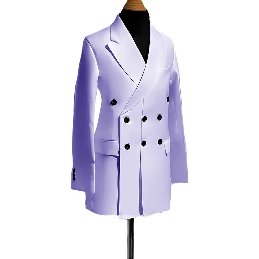 Blazer pour hommes, veste simple de smoking de mariage, vêtements à la mode, Design à Double boutonnage, plusieurs couleurs personnalisées, costume pour hommes