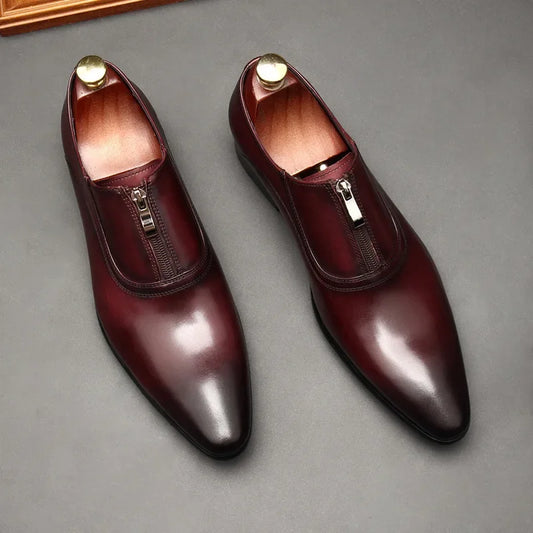 Chaussures habillées pour hommes de style britannique en cuir de vachette souple, pour mariage, petite taille 35, bout pointu, semelle en caoutchouc, fabriquées en Chine
