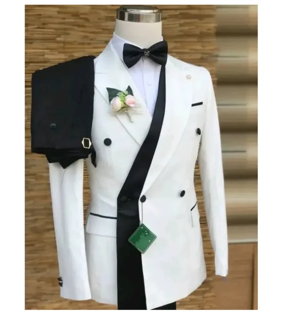 Costumes formels à Double boutonnage pour hommes, Blazer de bal d'affaires avec pantalon, smoking de marié de mariage, veste de costume personnalisée 2 pièces