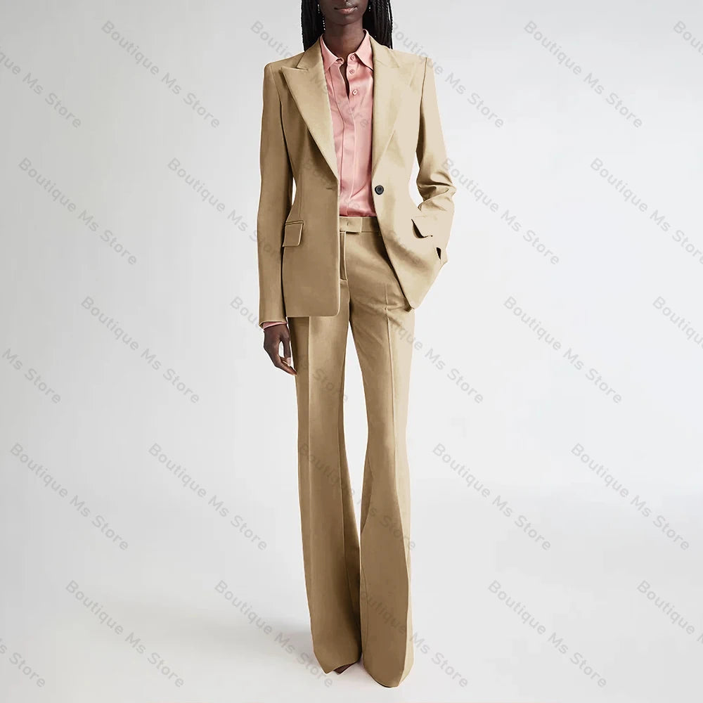 Costume de soirée formel rose pour femmes, ensemble deux pièces (Blazer + pantalon), bouton unique cranté, pour le bureau, quotidien, nouvelle collection