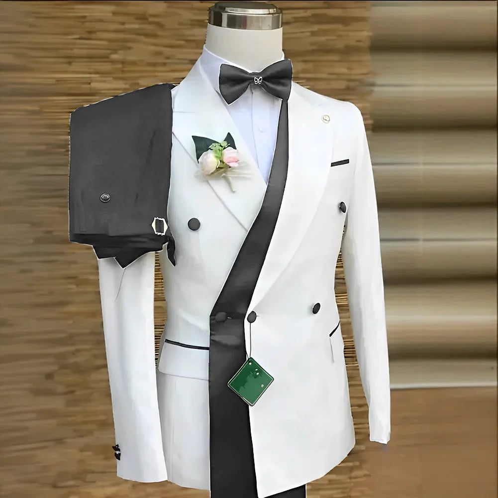 Costumes formels à Double boutonnage pour hommes, Blazer de bal d'affaires avec pantalon, smoking de marié de mariage, veste de costume personnalisée 2 pièces
