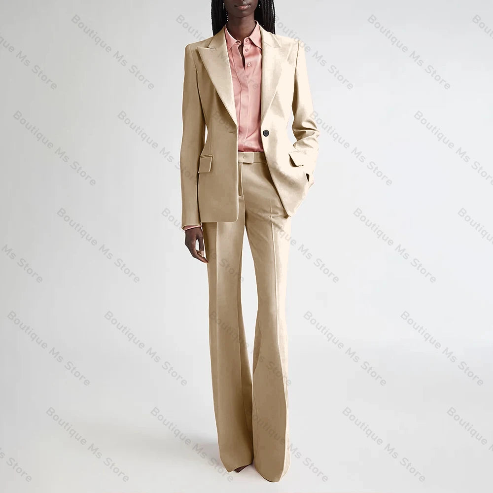 Costume de soirée formel rose pour femmes, ensemble deux pièces (Blazer + pantalon), bouton unique cranté, pour le bureau, quotidien, nouvelle collection