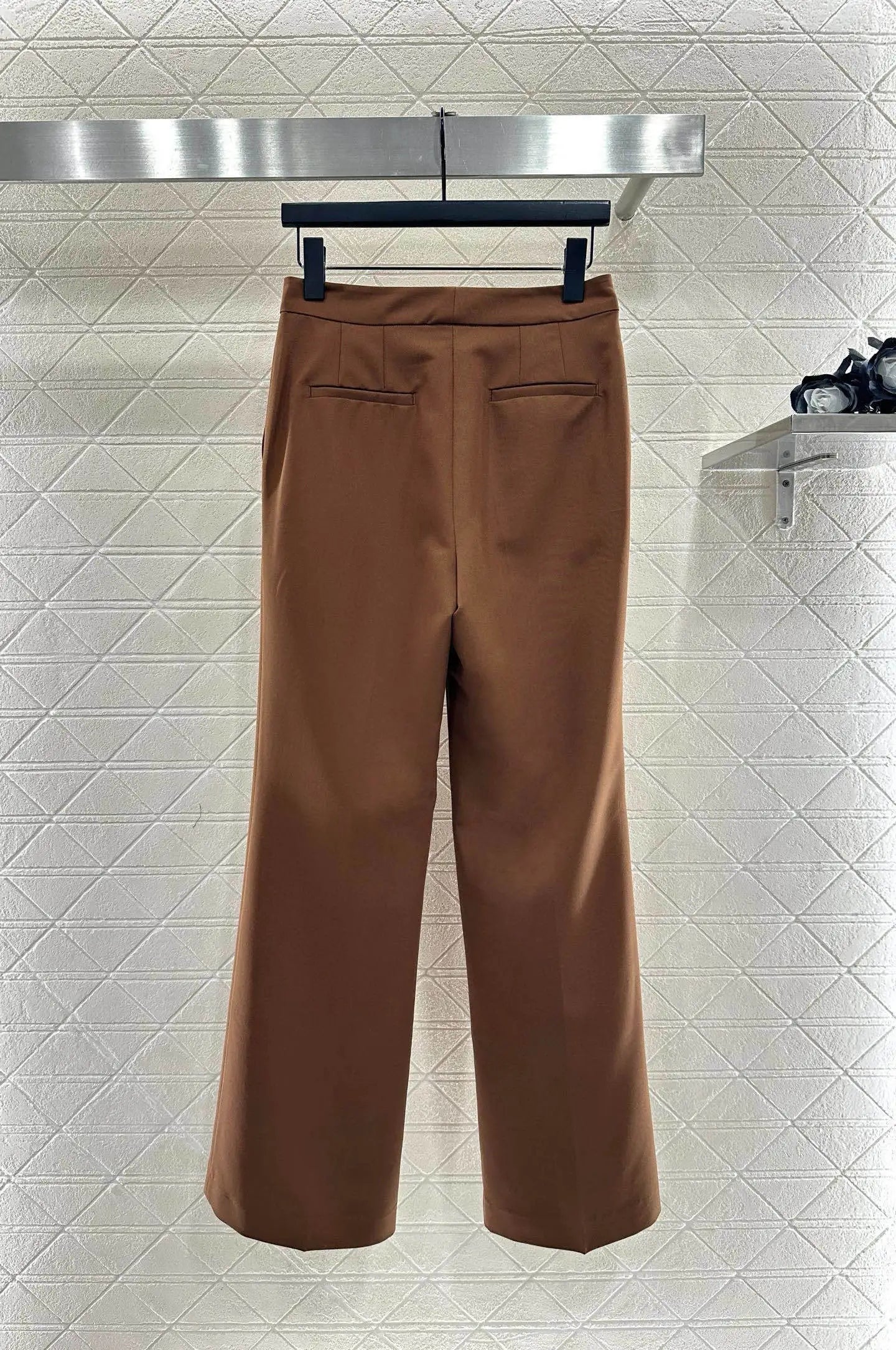 Veste de costume à simple boutonnage, col contrasté, manches longues, taille haute, pantalon ample à jambes droites, nouveau costume pour femmes