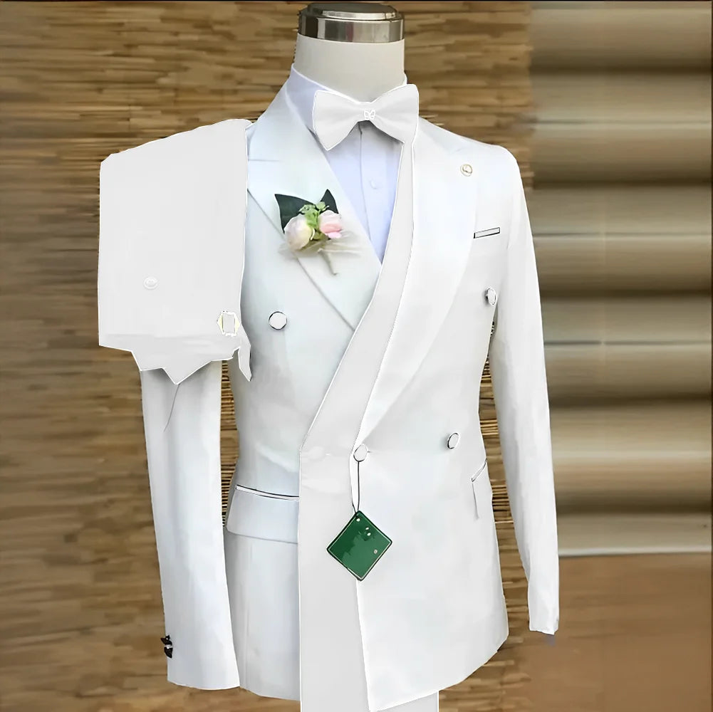 Costumes formels à Double boutonnage pour hommes, Blazer de bal d'affaires avec pantalon, smoking de marié de mariage, veste de costume personnalisée 2 pièces