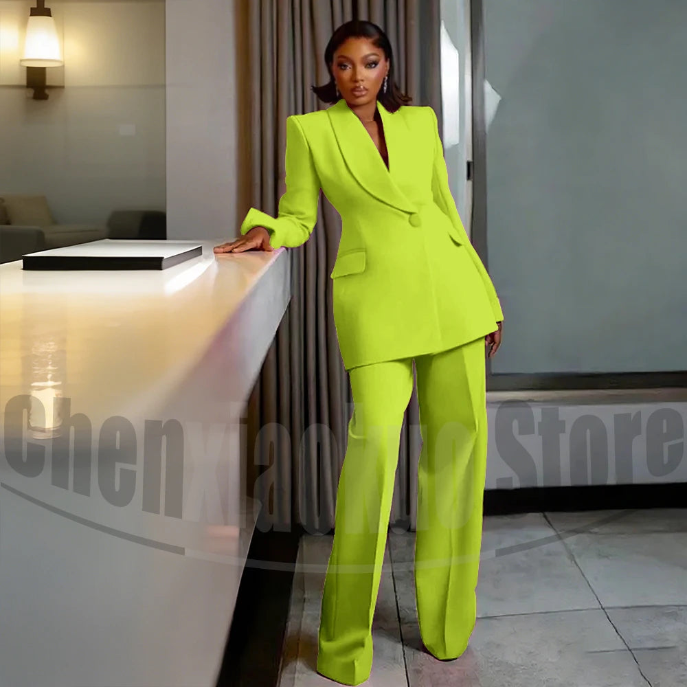Costume à un bouton pour femmes, châle à revers, vêtements sur mesure, soirée, mariage, haute qualité, ensembles pantalons à la mode, deux pièces