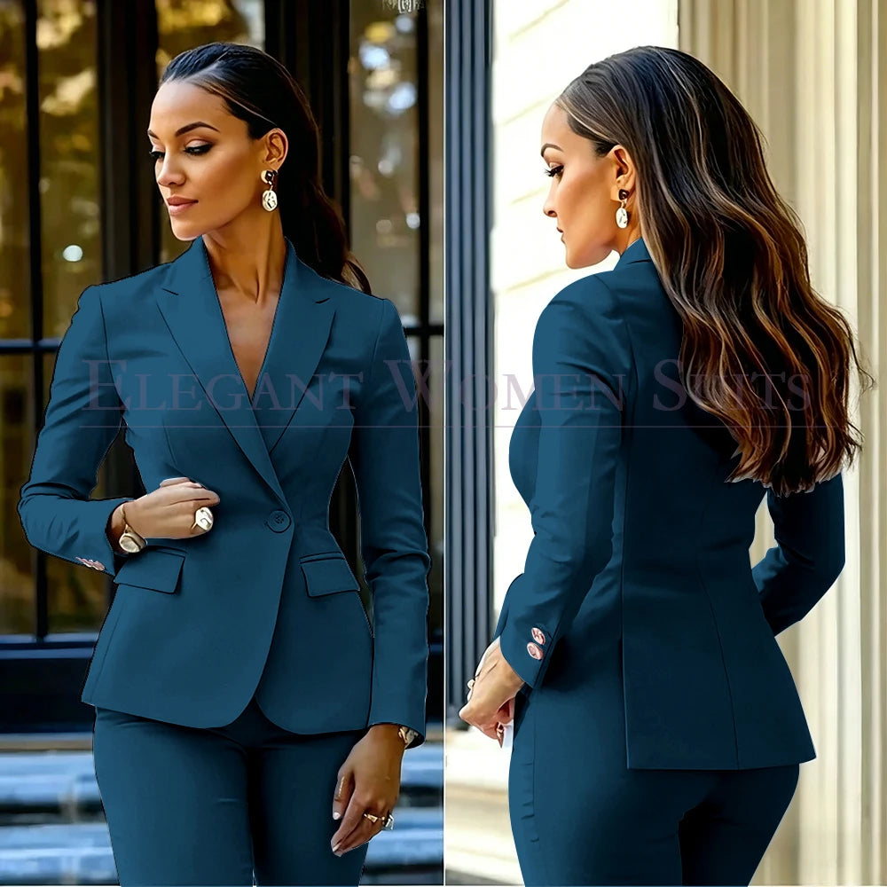 Costumes pour femmes roses, 2 pièces, veste et pantalon, vêtements féminins de luxe, double boutonnage, fente arrière, tenues, costumes
