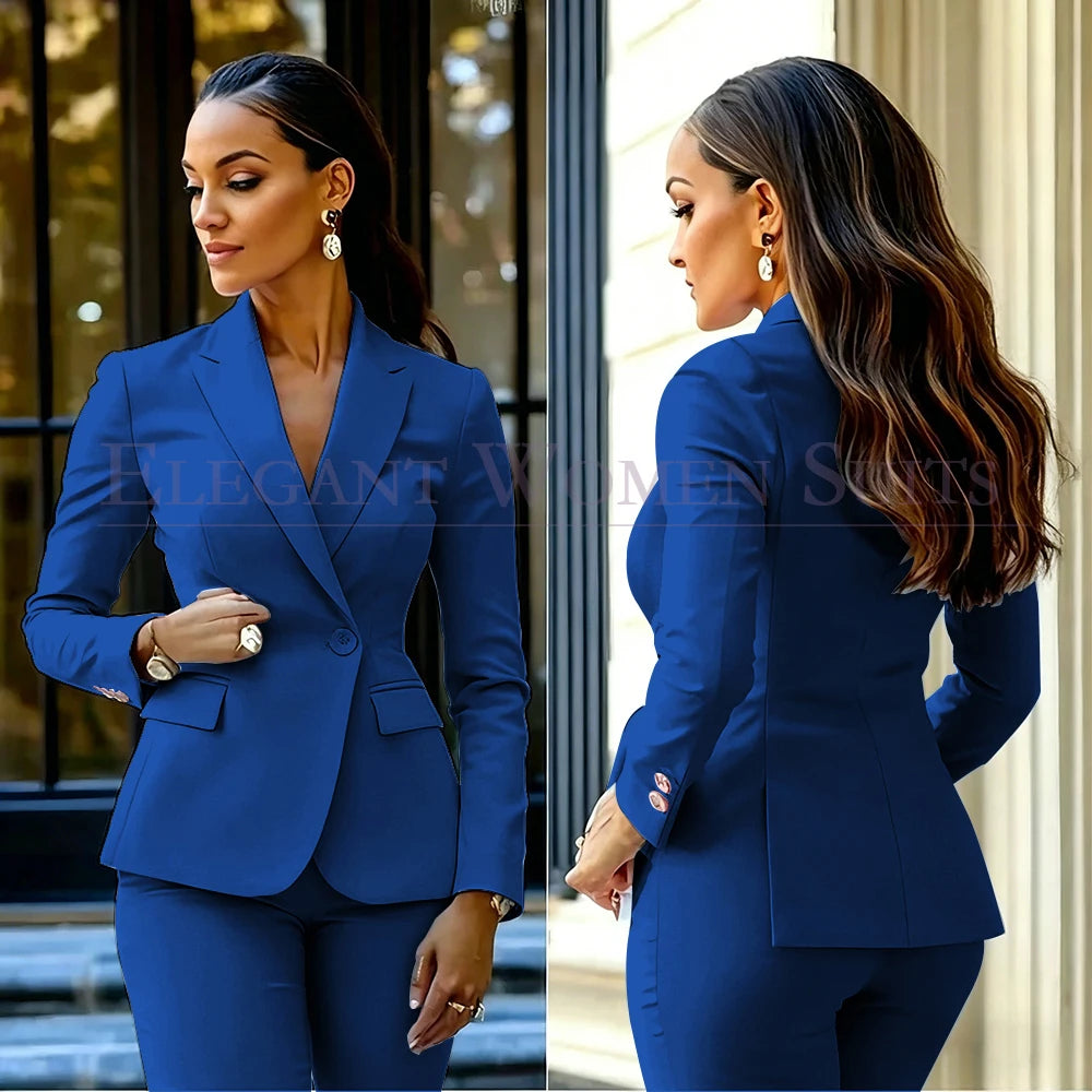 Costumes pour femmes roses, 2 pièces, veste et pantalon, vêtements féminins de luxe, double boutonnage, fente arrière, tenues, costumes