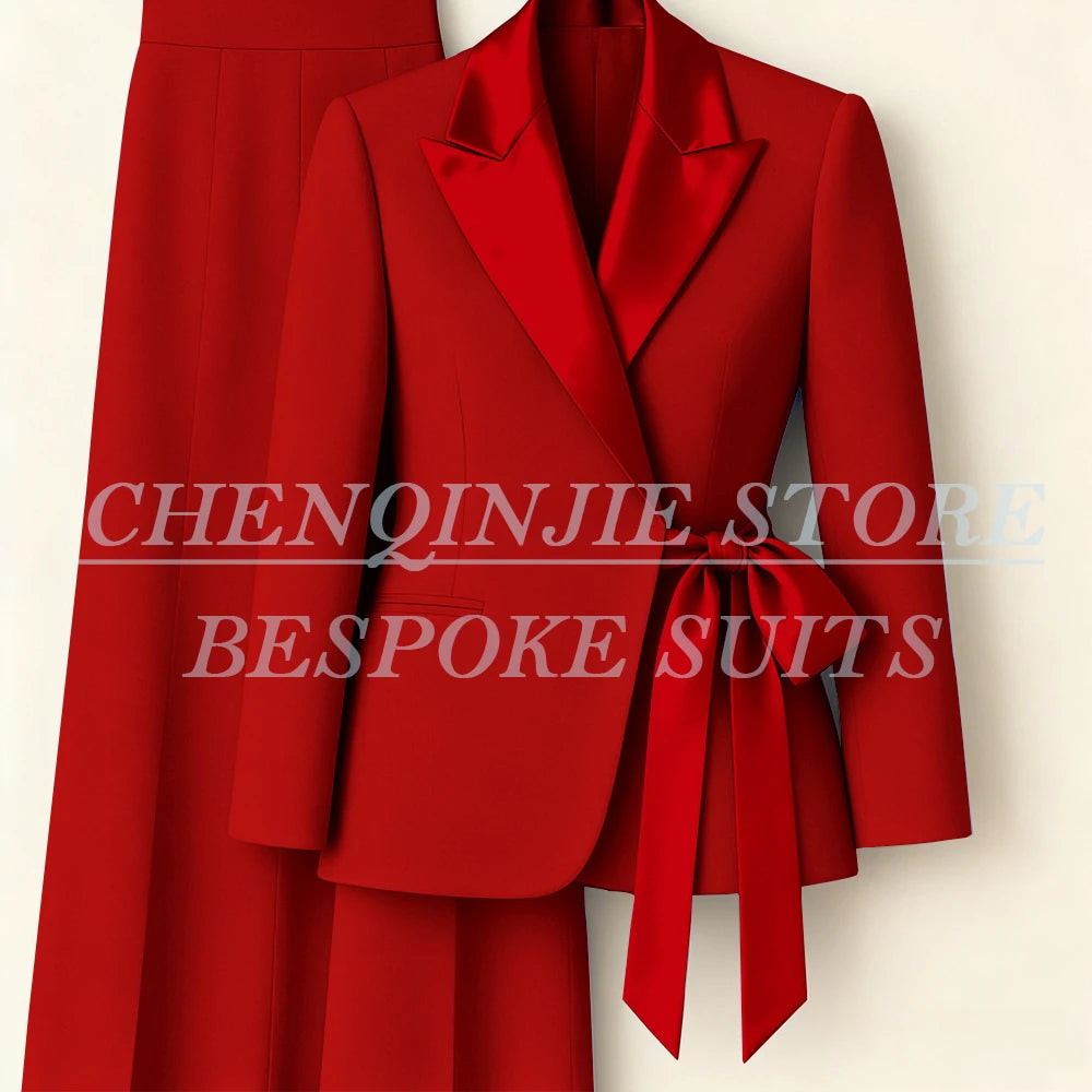 Costumes pour femmes personnalisés Blazer mode pic revers maigre bureau dame tenues formelle femme 2 pièces veste pantalon ensembles complets