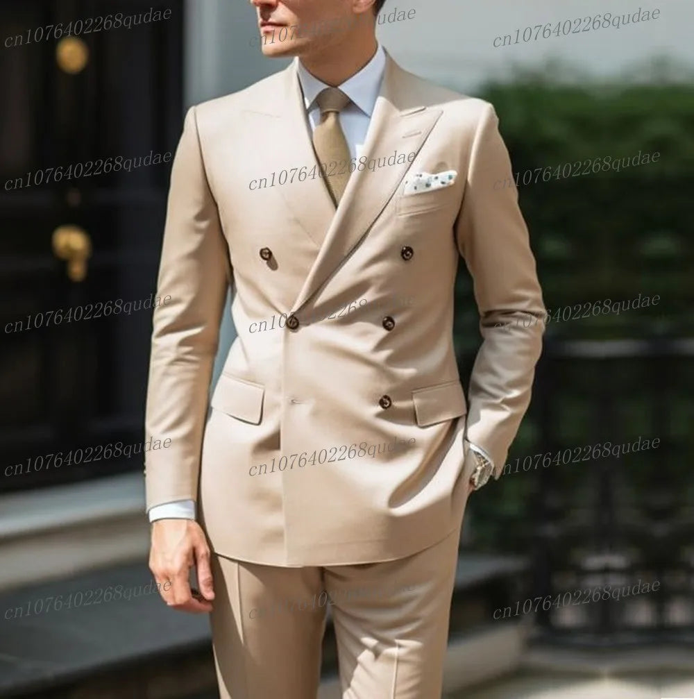 Costume rose pour hommes, pour occasions formelles, fête de mariage, Tuxedos pour marié, Costume de marié, ensemble 2 pièces, Blazer et pantalon, nouvelle collection