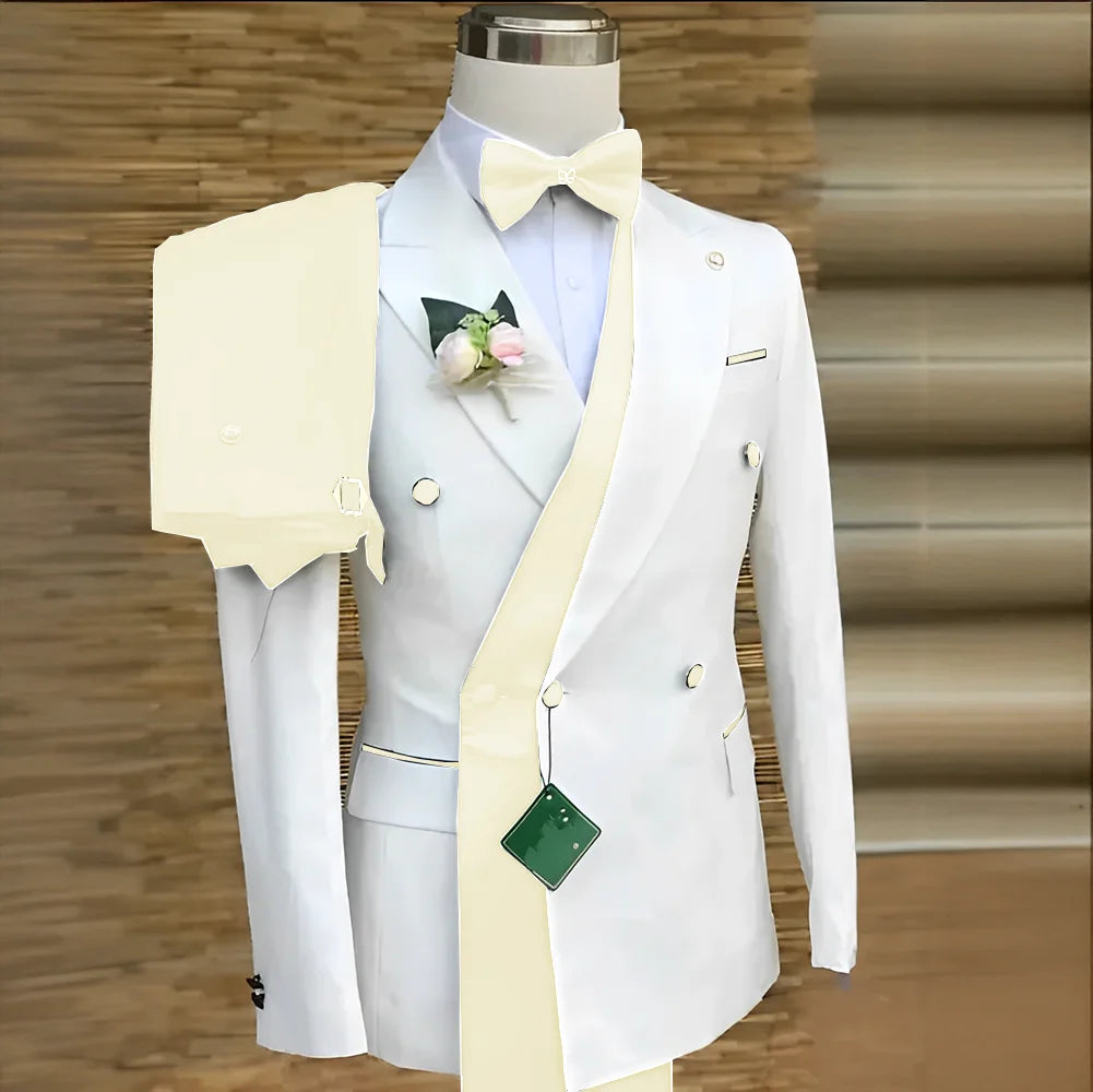 Costumes formels à Double boutonnage pour hommes, Blazer de bal d'affaires avec pantalon, smoking de marié de mariage, veste de costume personnalisée 2 pièces