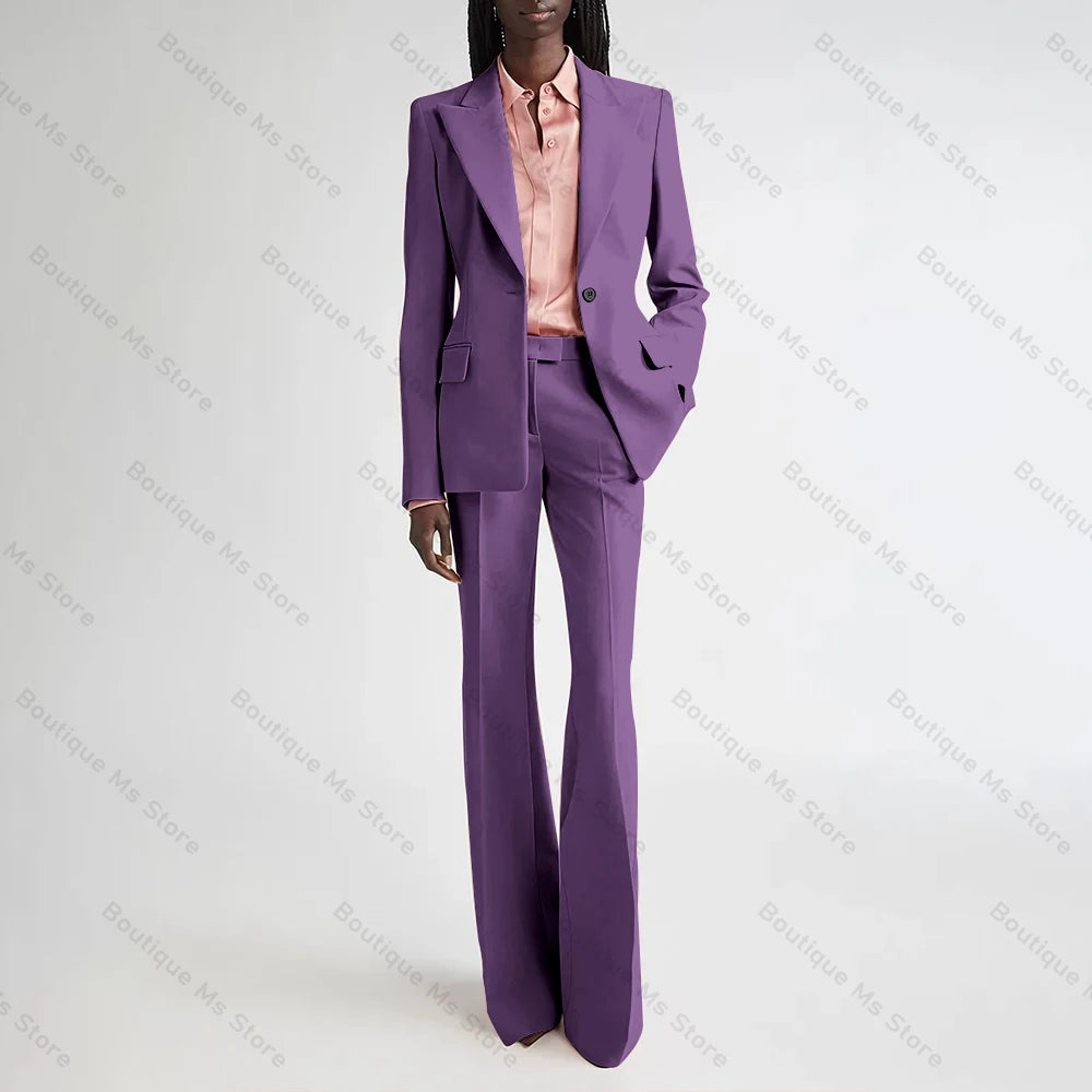 Costume de soirée formel rose pour femmes, ensemble deux pièces (Blazer + pantalon), bouton unique cranté, pour le bureau, quotidien, nouvelle collection