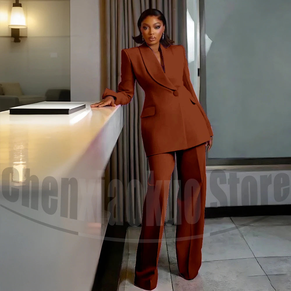 Costume à un bouton pour femmes, châle à revers, vêtements sur mesure, soirée, mariage, haute qualité, ensembles pantalons à la mode, deux pièces