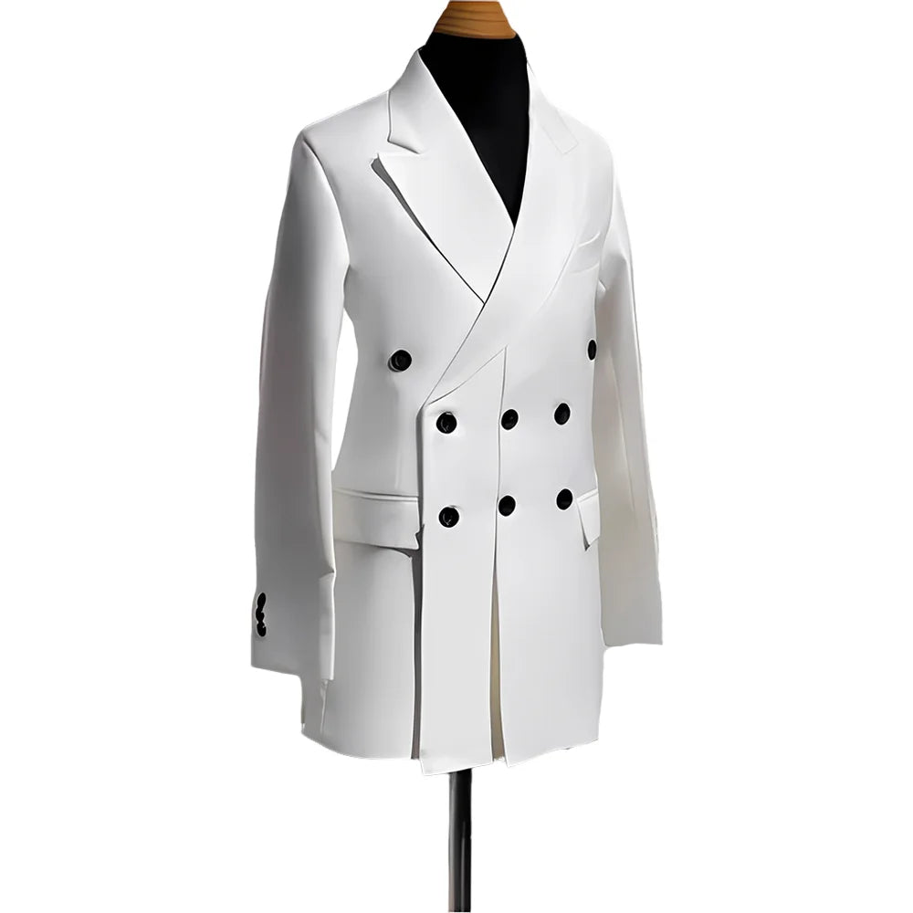 Blazer pour hommes, veste simple de smoking de mariage, vêtements à la mode, Design à Double boutonnage, plusieurs couleurs personnalisées, costume pour hommes
